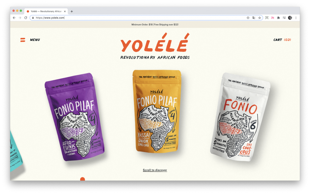 Homepage du site Yolélé